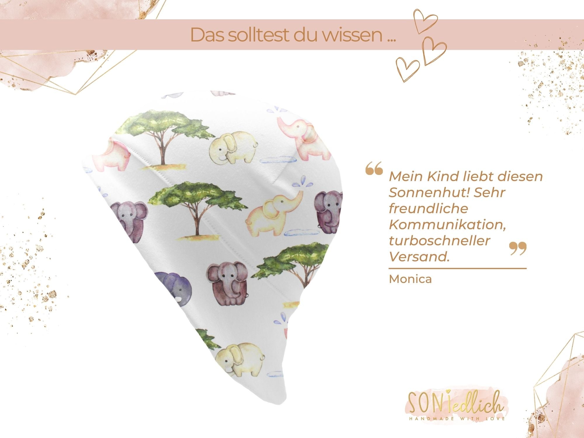 Sonnenhut für Babys und Kinder „Elefanten“ Bewertung